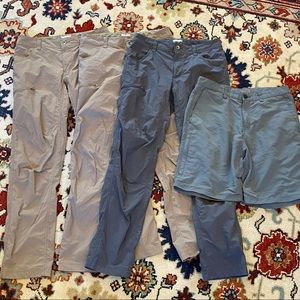 Lot- men’s Marmot pants and REI shorts